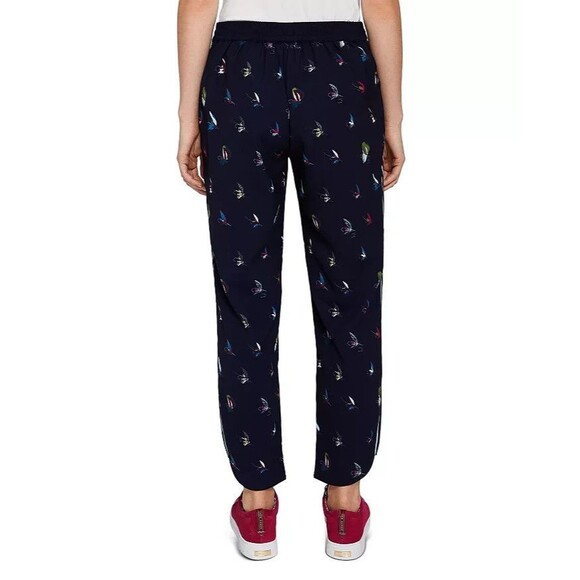 Ted Baker Color By Numbers Tanyaa Fly Fish Jogger Pants Whimsical Womens Size 0 - Picture 3 of 11